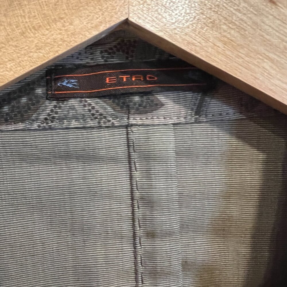 ETRO Taupe/Purple/Olive Paisley Blazer Men's 40R - Picture 11 of 12